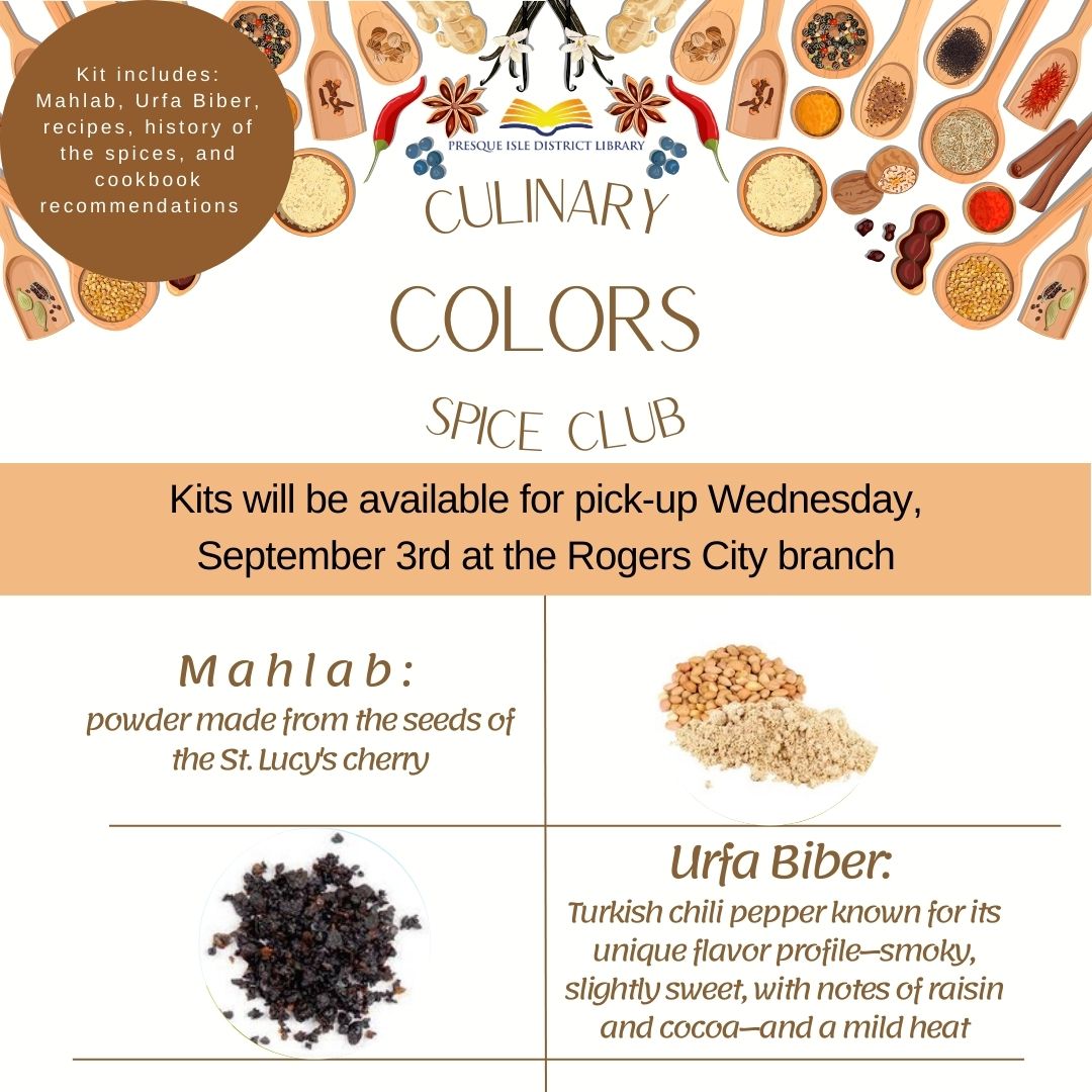 Spice Club packets available at the Rogers City Library 