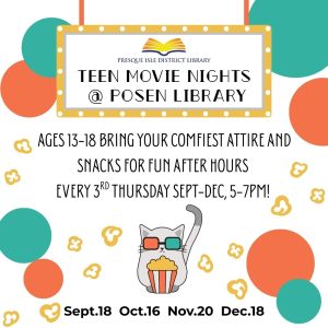 Teen Movie Nights at the Posen Library 