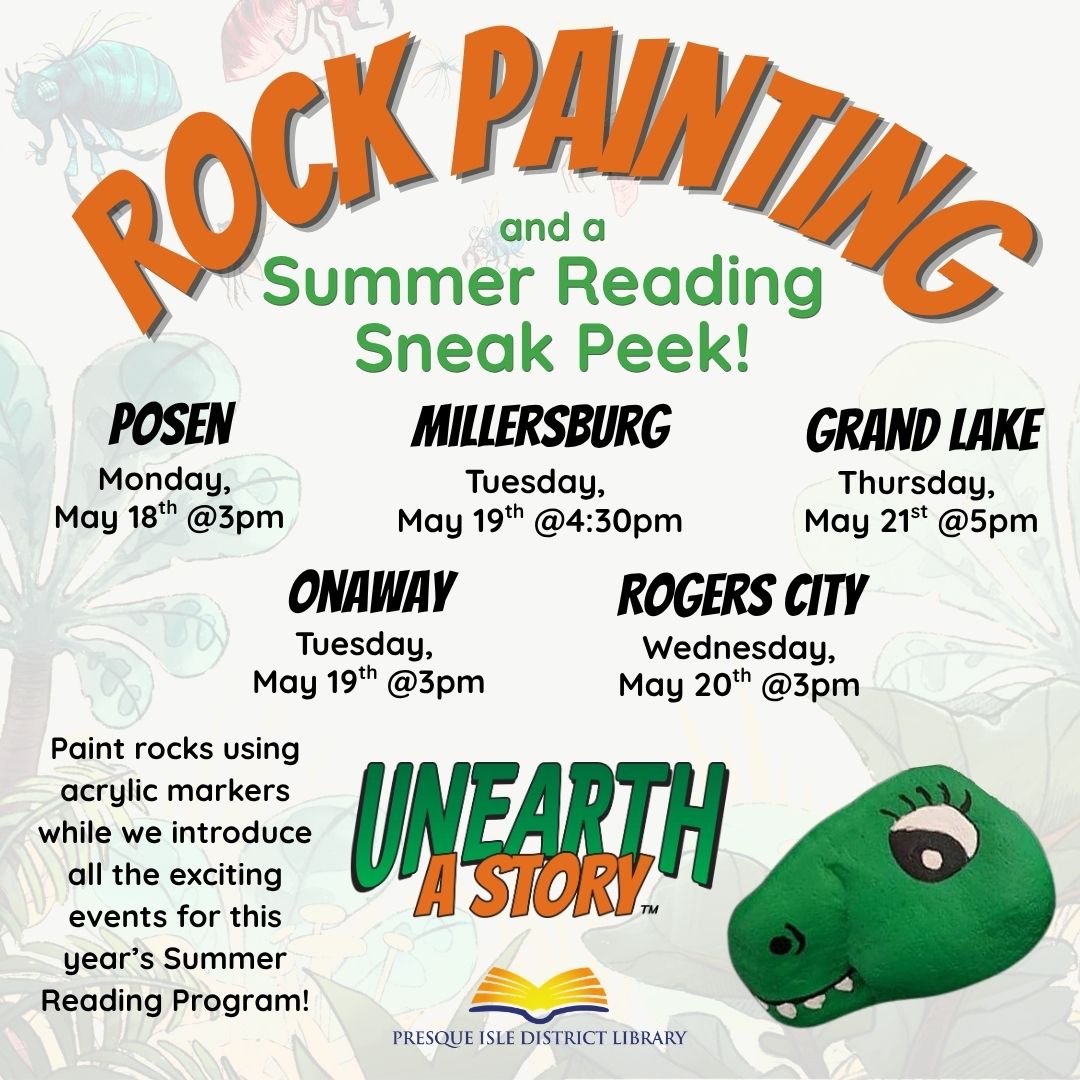 rock painting at all branches of the library for summer reading sneak peek 