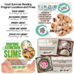 join miss kelly for several events happening like cookie excavation, slime and pinch pot making